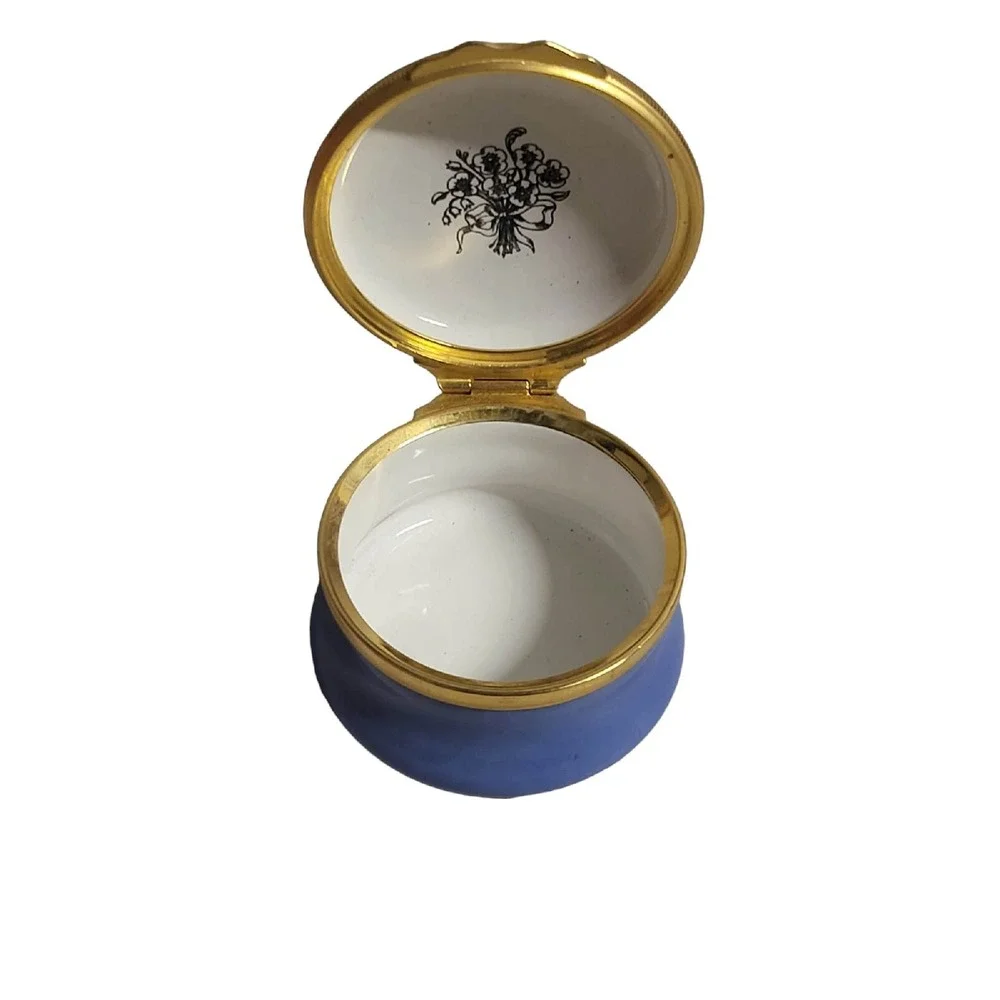 Halcyon Days Enamels trinket box floral 